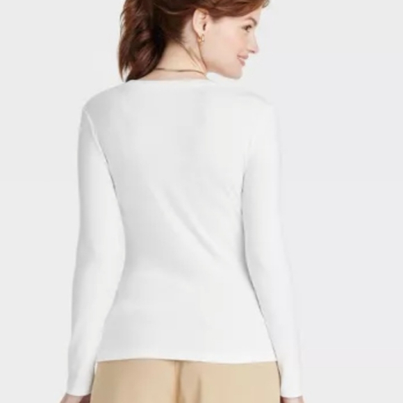 A New Day NWT Women's Purple Ribbed V-Neck Long Sleeve Shirt Top - Picture 11 of 13